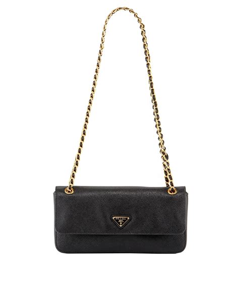 prada shoulder bag gold chain|prada saffiano chain bag.